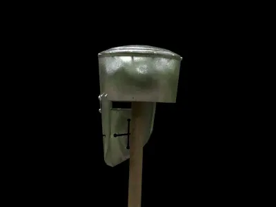 Medieval Templar helmet Low-poly 3D model