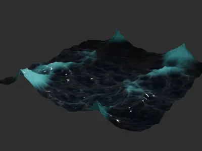 Ocean - made in Blender Low-poly 3D model
