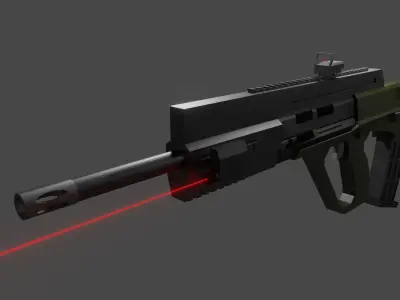Custom AUG Low Poly Free 3D model