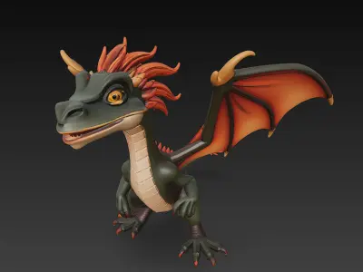 Dragon Realistic 3D Model Basic - Low Poly Realistic Low-poly 3D model