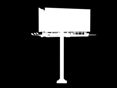 Billboard 3 Red Low-poly 3D model