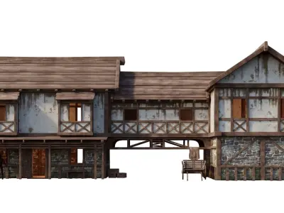 Medieval House 35 PBR 4K GameReady Low-poly 3D model