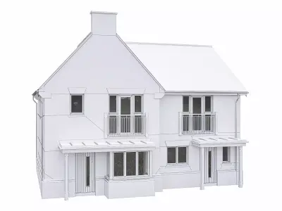 Neighborhood House P02 Low-poly 3D model