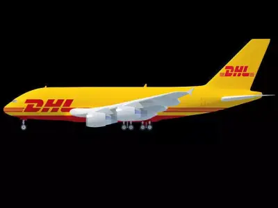 Model Airbus A380 of DHL Texture 3D model