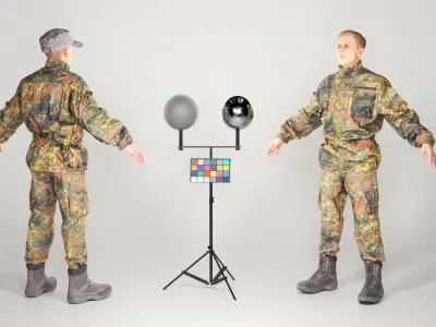  Soldier in Bundeswehr Uniform with props 21 Low-poly 3D model