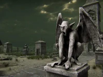 Medivel Cemetery - Full Pack Low-poly 3D model