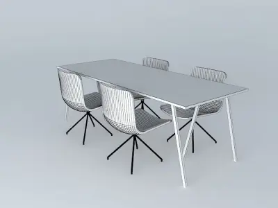 Chairs and table Free 3D model purchase