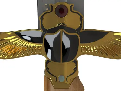 Legendary Khopesh Sword with Flying Scarab Guard - 3D Model 3D print model