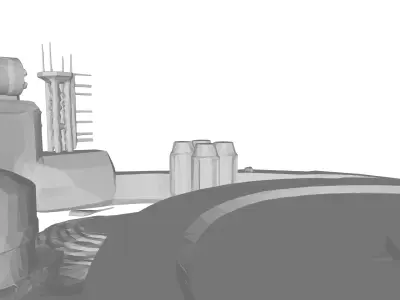 Sci-Fi Industrial Platform  Environment Asset Low-poly 3D model