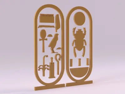 Egyptian Symbols - 001 Low-poly 3D model