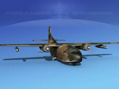 Fairchild C-123B Provider USAF Vietnam 3D model