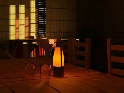 Post-apocalyptic room 3D model