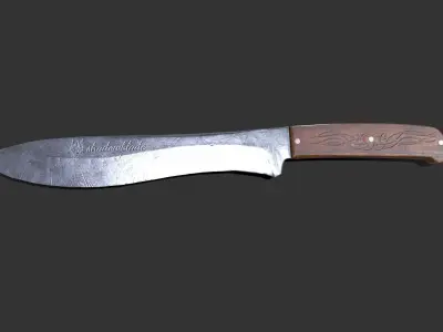 Knife Low-poly PBR Free low-poly 3D model