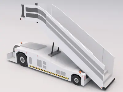 Airport Stair Vehicle Low-poly 3D model