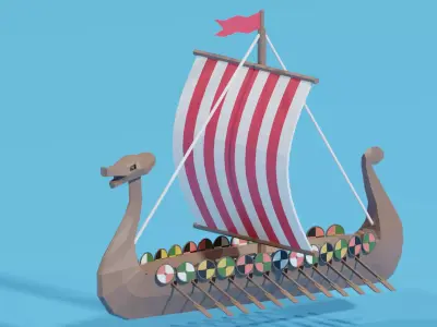 Viking Longship 3D model