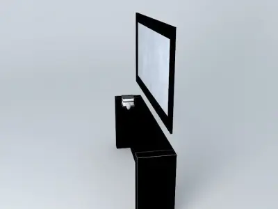 Sideboard with mirror Black Free 3D model