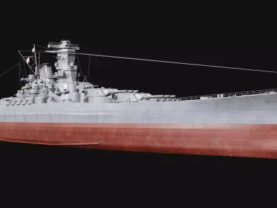 Yamato Class - WW2 Japanese Battleship Low-poly 3D model