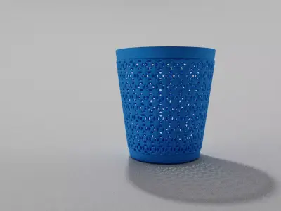 Blue Laundry basket With and Without Bag Free 3D model