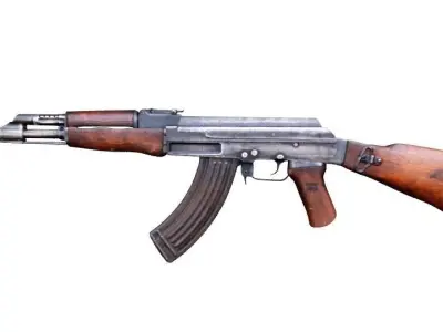 AK-47 ak - rifle Low-poly 3D model 5