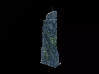 Cyberpunk Building 6 Low-poly 3D model purchase