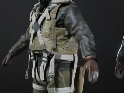  SOLDIER WWII USA Pilot 3D model