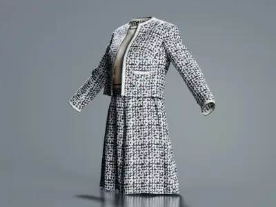 Pattern Decorated Historic Costume Low-poly 3D model