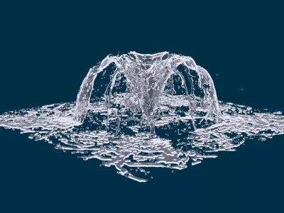 Realistic Water Fountain Animation 5 3D model