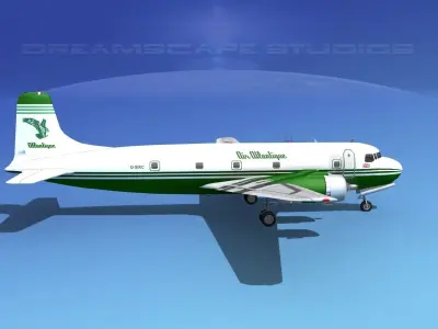 Douglas DC-6 Air Atlantique 3D model