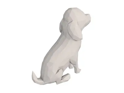 Low Poly Dog polygonal Low-poly 3D model