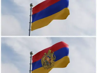 Animated Armenia Flags 3D model