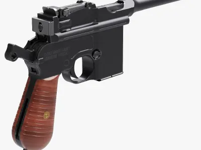Mauser Pistol 711 with Inner Workings 3D model