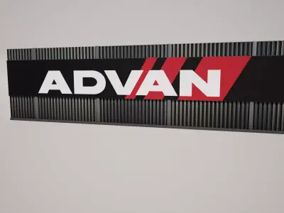 Modular Racetrack Advertising Wall Variation 3D model