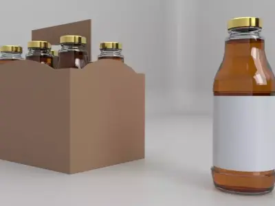 Beverage Branding Package No4 6Pack Low-poly 3D model