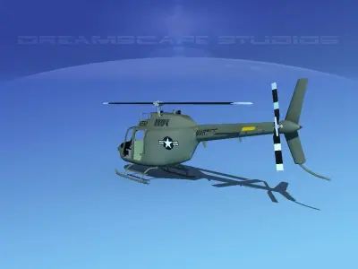 Bell OH-58B US Marines 3D model