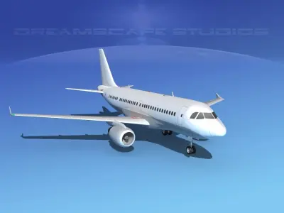 Airbus A319 Unmarked 3 3D model