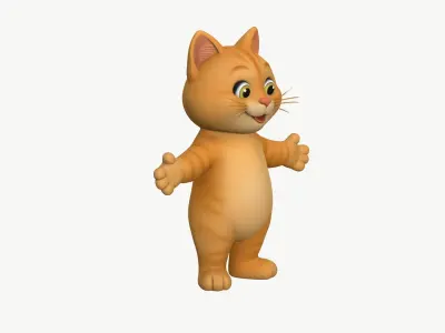 High-Quality Realistic Cute Cartoon Cat 3D model