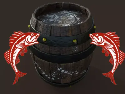 Low poly barrel Low-poly 3D model