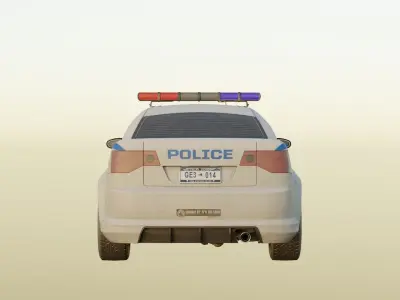 Police car Low-poly 3D model