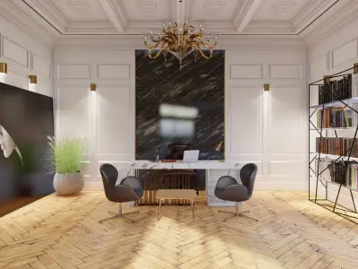 Office design skp with lumion rendering Free 3D model
