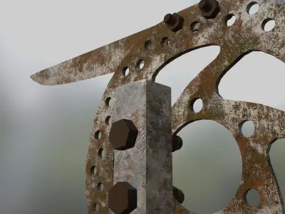 Brake disc battle axe Free low-poly 3D model