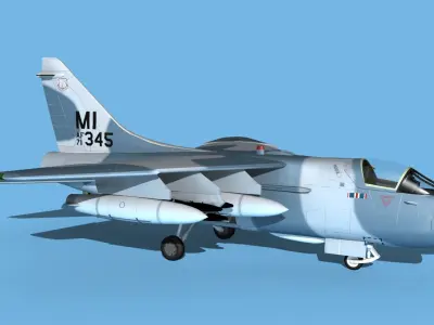 Chance Vought A-7E Corsair II V13 MI ANG 3D model