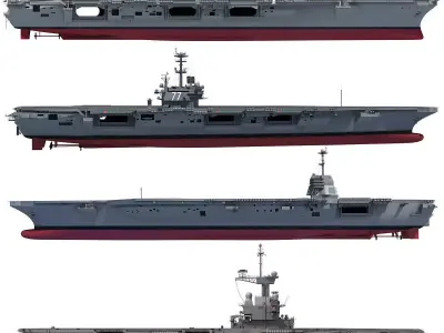 Set of Military Carriers 3D model