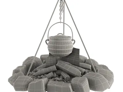 Bonfire and bowler 3D model