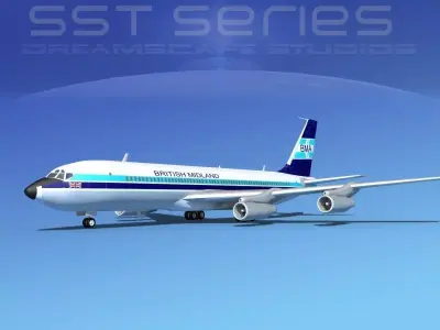 Boeing 707-320 SS British Midland 3D model