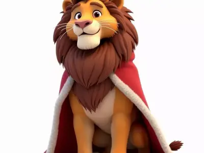 Regal Lion King 3D Model Majestic Character Low-poly 3D model