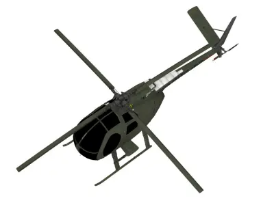 Hughes OH-6 Cayuse Aircraft Low-poly 3D model