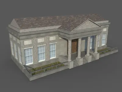 Cartoony Museum Low-poly 3D model