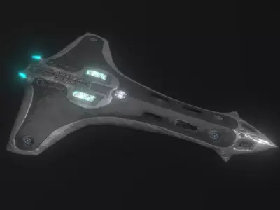 Lancaster explorer spaceship Low-poly 3D model