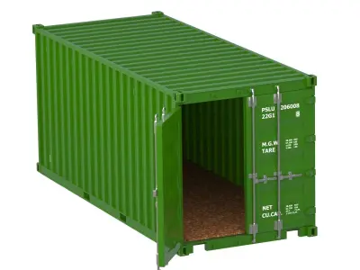 20 ft Container green 3D model
