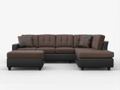 Mallory Tufted Upholstered Sectional Free 3D model